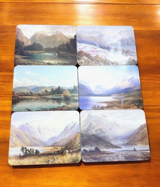 6 X JASON Placemats Set Watercolour Scenes of New Zealand