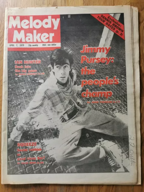 Melody Maker newspaper April 7th 1979 Jimmy Pursey cover