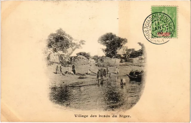 PC MALI VILLAGE DES BORDS DU NIGER ETHNIC TYPES (a53552)