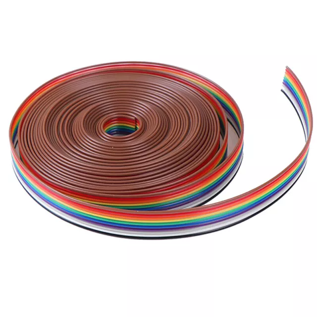 5 meters/lot Ribbon Cable 10 WAY Flat Cable Color Rainbow Ribbon Cable Wire A-MJ