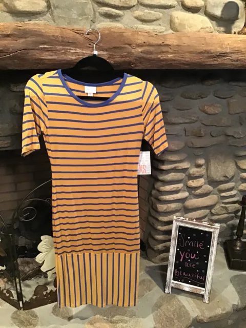 LULAROE WOMENS GREY & Purple Stripe Dress Size XS Julia Dress £9.42 -  PicClick UK