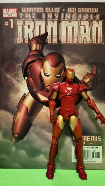 Marvel Legends IRON MAN EXTREMIS ARMOR -TERRAX BAF + THE INVINCIBLE IRON MAN # 1