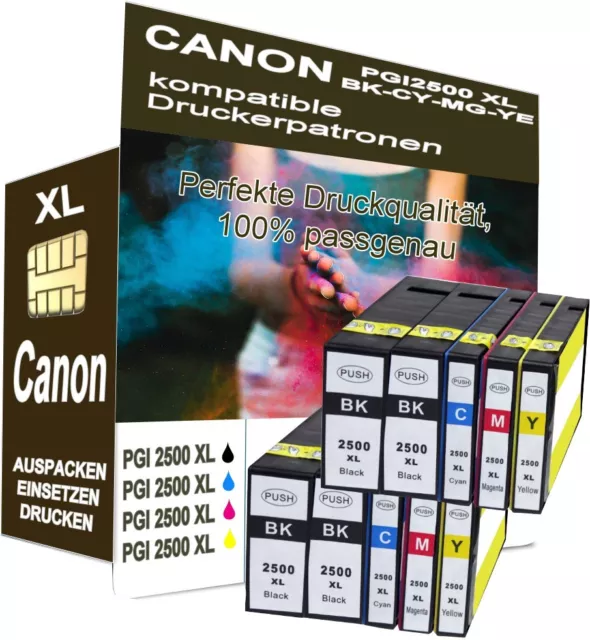 10x Tintenpatronen XL für Canon MAXIFY MB5050 MB5150 MB5350 ersetzt PGI-2500XL