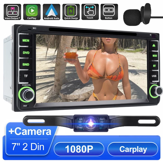 Backup Camera+Plug and Play 7" 2Din Car Stereo Radio DVD HD CD Player For Toyota