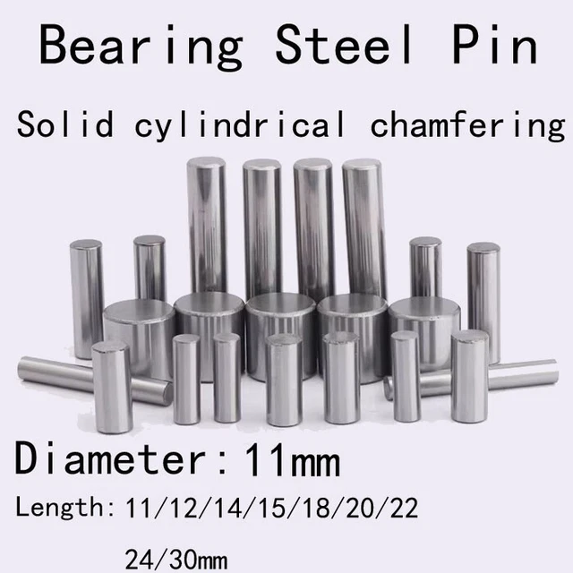 11mm Dia Bearing Steel Pin Solid Cylindrical Chamfering Dowel Pins 11mm-30mm L
