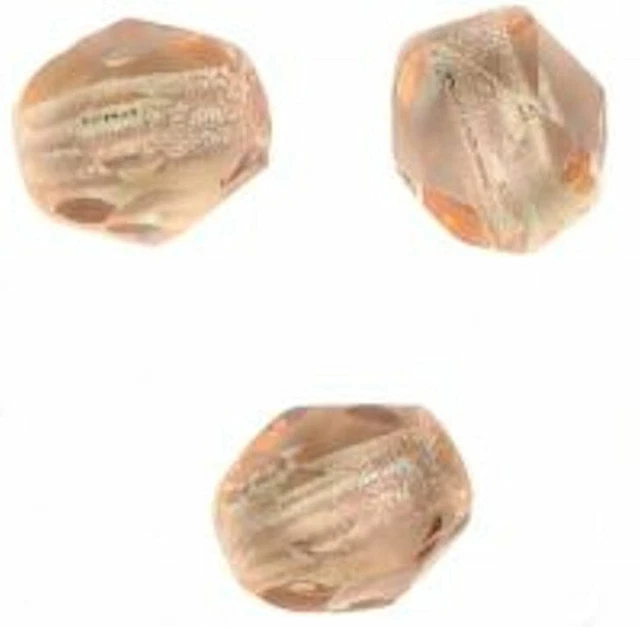 10 PERLES FACETTES DE BOHEME  10 mm  LIGHT PEACH