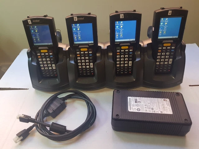4x Zebra Motorola Symbol MC3190 MC3190G & Cradle P: MC3190-GL3H04E0A  Lot #1286