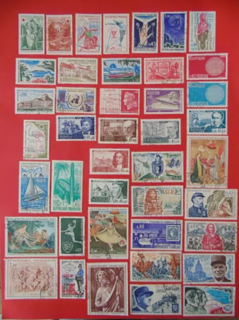 timbres France oblitérés année 1970 compléte