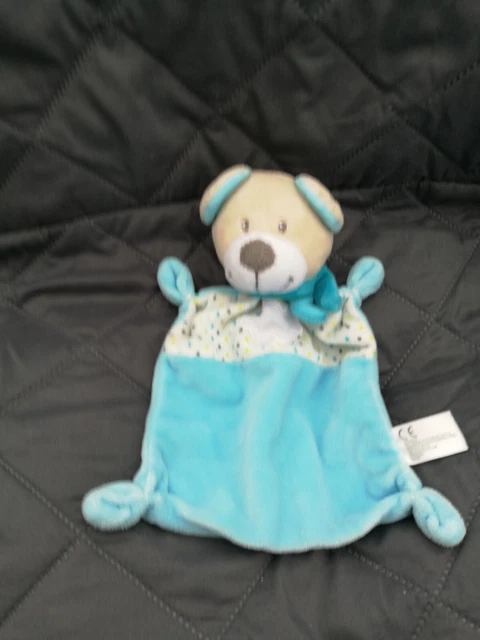 O/ Doudou Nicotoy Simba Toys Ours Plat Blanc Bleu Nuage