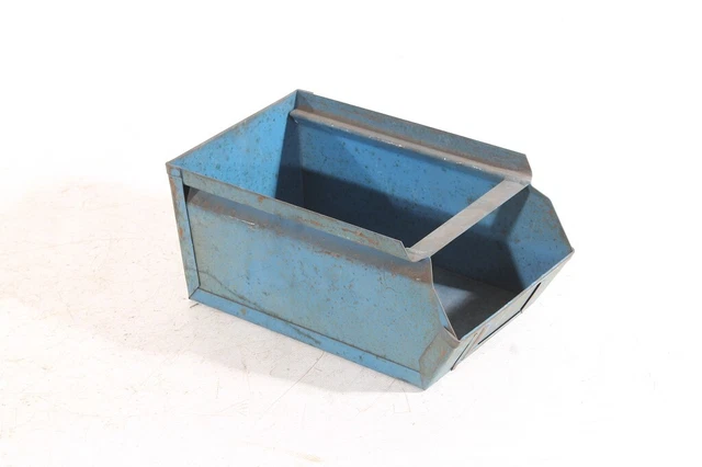 1X Antiguo Lagersichtbehälter Talla L Metal Diseño Industrial Cajón Apilables