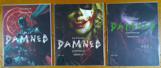 Batman: Damned Books #1,#2,#3 (2018,Black Label) Complete Set Azzarello Bermejo