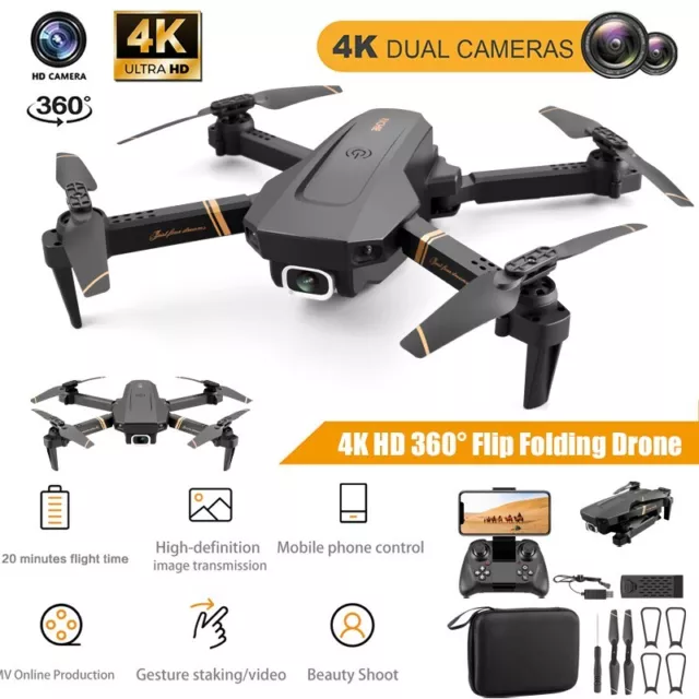 4DRC V4 RC Drone WiFi FPV 4K HD Camera Foldable Quadcopter Drone +2 Batteries