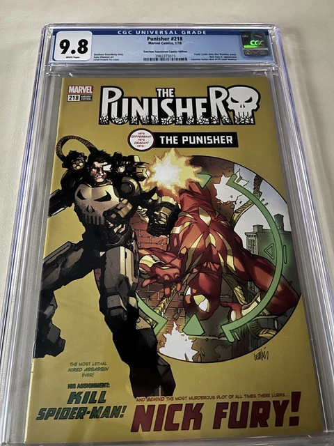 🔥Punisher #218 (2018) Yu Variant Cgc 9.8 1St Punisher War Machine