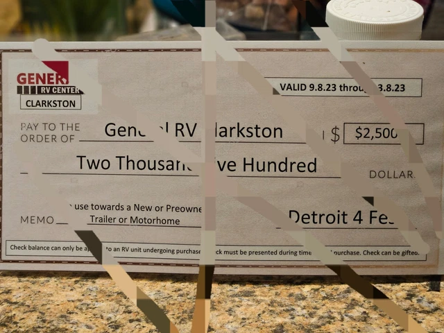 General RV $2,500 gift certificate