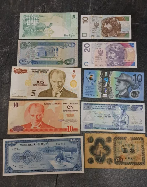 10 Various World Banknotes