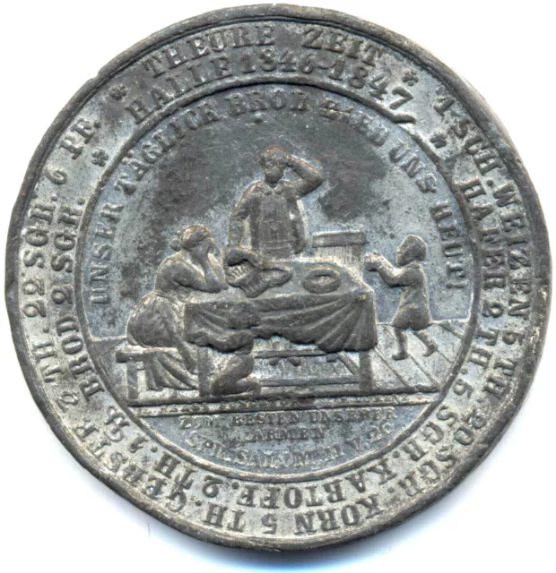 Sachsen-Halle, Medaille von Haase/Lorenz Inflation Notzeiten 1846/47