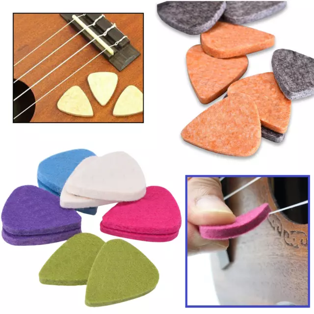 10pcs Ukulele Soft Felt Plectrum Folk Electric Guitar Pick Musical Instrument