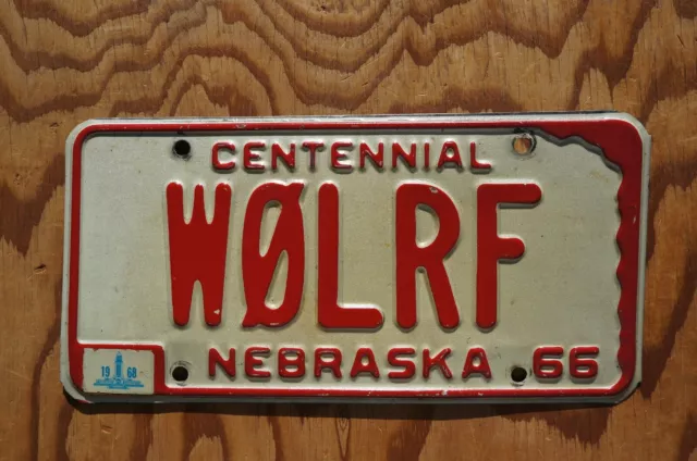 1966 1967 1968 NEBRASKA HAM RADIO OPERATOR License Plate # WOLRF