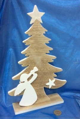 Set di 2 fette di angelo di Natale in legno a forma di angelo da appendere decorazioni natalizie per regali di Natale TOYANDONA 