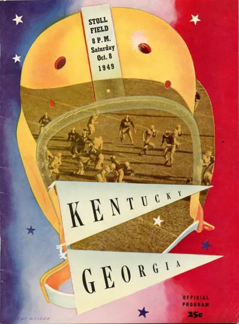 Kentucky vs. Georgia Football Program 1949 w/ used ticket stub