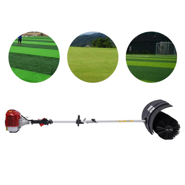 2.3HP Walk Behind Sweeper Broom 52cc Gas Power Artificial Grass Sweeper+Blower