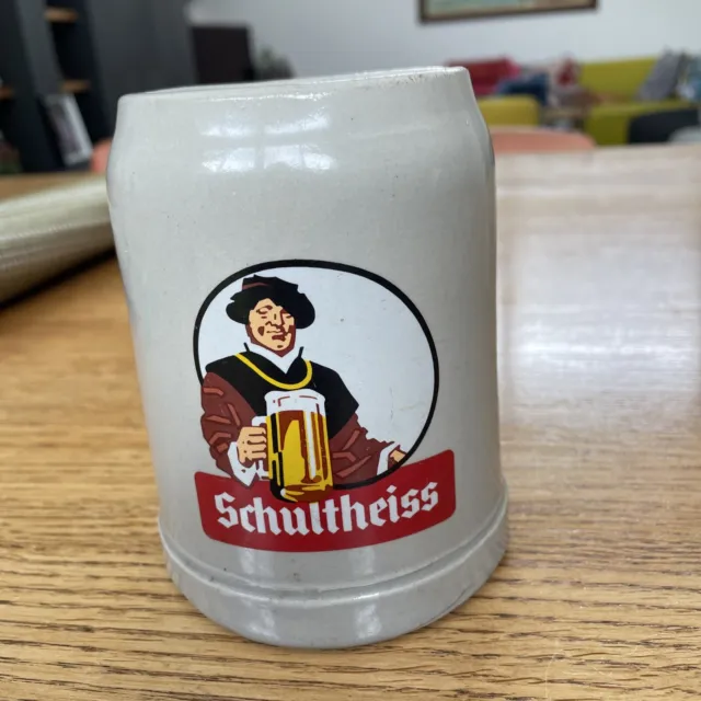 Schultheiss Pottery Beer mug Vintage Germany Stamped