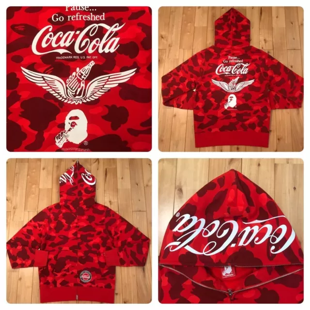 BAPE × Coca Cola Red camo Full zip hoodie A Bathing Ape Size S