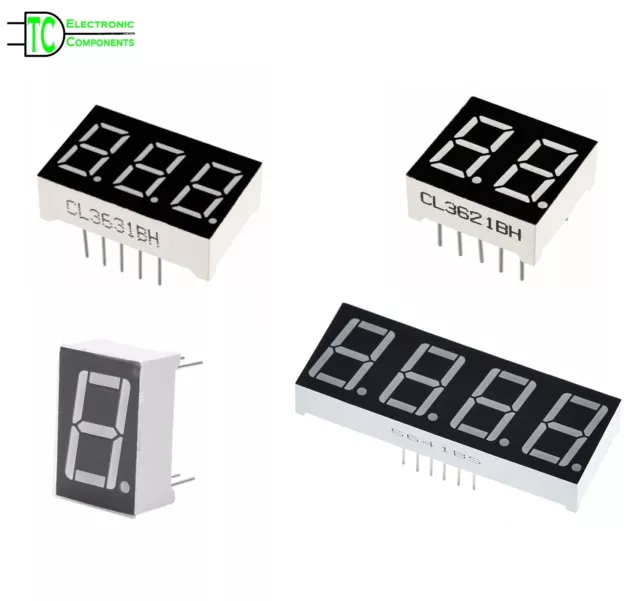 7 Segment LED Displays Common anode cathode Different bits and colours 0.56 inch