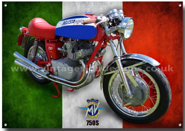 Mv Agusta 750S Motorcycle Metal Sign,Vintage Italian Motorcycles.