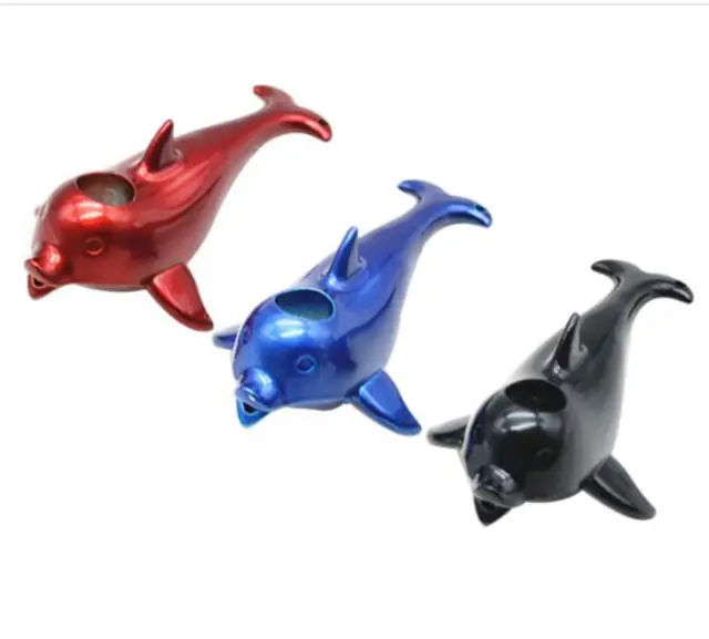 Cute Small Dolphin Tobacco Stems Metal Smoking Pipes Portable Creative Pipe NEW