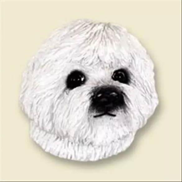 Bichon Frise Dog Head Painted Stone Resin MAGNET