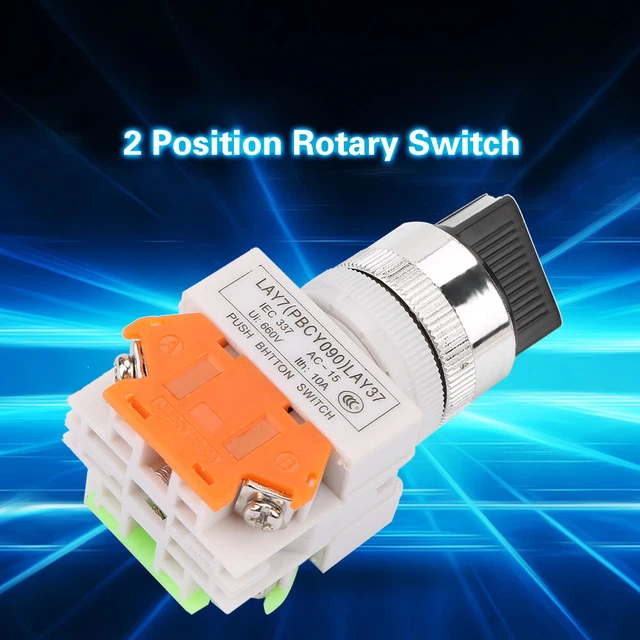 2Position Maintained Selector SelfLocking Switch ShortHandle LAY37-11X/21
