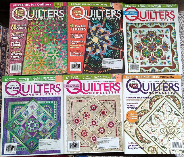 QUILTERS NEWSLETTER MAGAZINE, 2012 2013, pick an issue