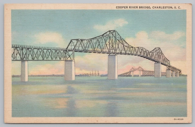 Bridge~Cooper River Bridge Charleston South Carolina~Vintage Postcard