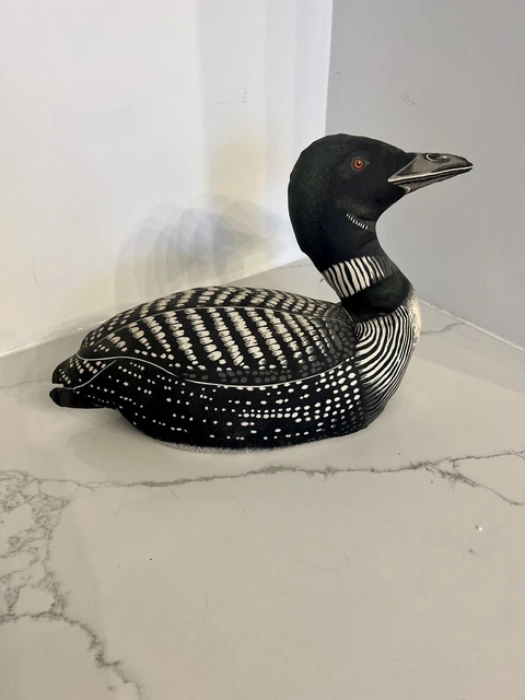 Vintage Realistic Loon 18" Soft Stuffed Cloth Bird Pillow Duck