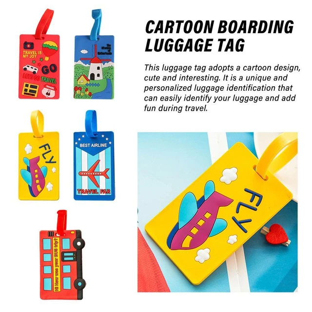 Personalized Cartoon Luggage Tags with Cruise Name and Address for Easy