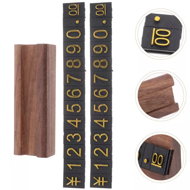 Price Tag Jewelry Display Card (walnut Wood + 2 Gold Number Strips) Product