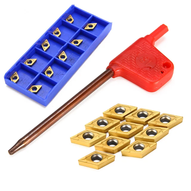 10pcs DCMT070204 US735 DCMT21.51 Carbide Inserts Blades for Lathe Turning C