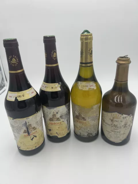 🌟 Lot De 4 Bouteilles Arbois  De Vin Jura 1994 Et Vin Jaune 2005