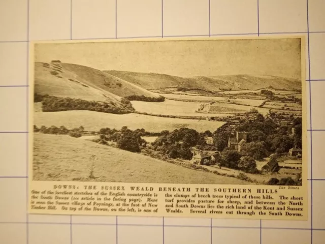 Downs the Sussex weald beneath the southern hills paynings village  c 1950