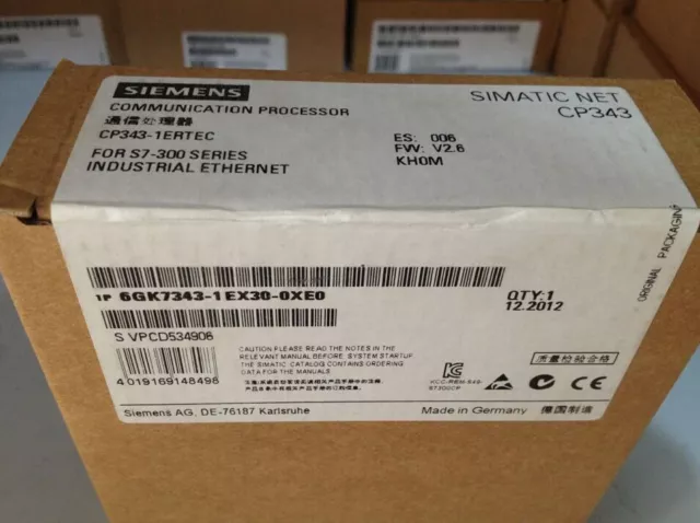 SIEMENS 6GK7343-1EX30-0XE0 PLC 6GK73431EX300XE0 New In Box Expedited Shipping