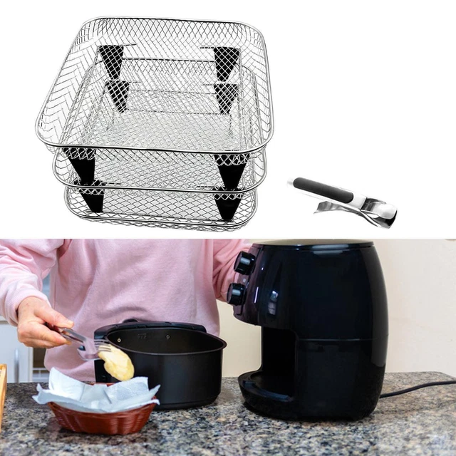 Moule De Friteuse À Air Carré Pliable En Silicone 17,5cm