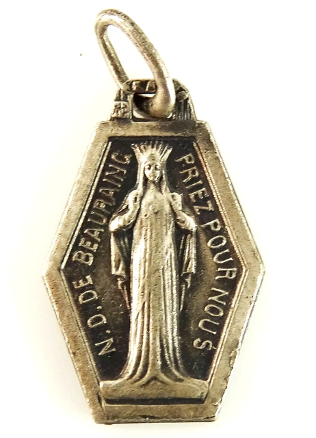 OUR LADY OF Beauraing French Vintage Medal Pendant Notre Dame Belgium ...