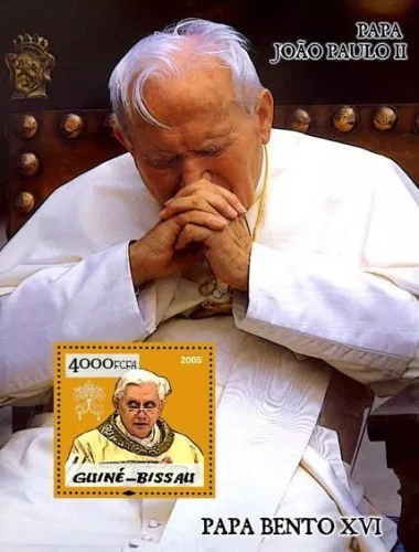 Pope John Paul II GOLD edition Guinea-Bissau s/s Mi. Bl.504 MNH #GB5p03b-gold