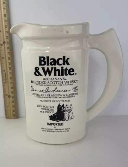 Vintage Pitcher Black & White Scotch Whisky Buchanan's Pitcher Scottie & Westie