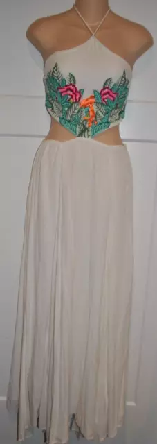 MARA HOFFMAN Leaf Embroidered Cut Out Maxi Dress size M