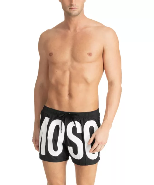 Moschino boxer mare uomo 241V3A428593010555 nero Black - White costume da bagno