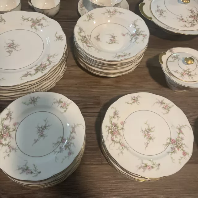 Estate VTG 89 Piece Theodore Haviland NY "Rosalinde" Fine China Dinner Set rare 3