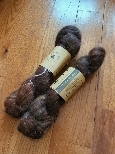 Madelinetosh Impression 70/30 Silk/Mohair Lace  420yds each set of 2 coffee ☕