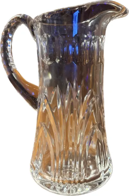 Pressed Glass Clear Pitcher 9” Tall, Heavy